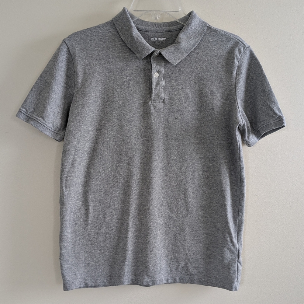 Old Navy Big Boys Heather Grey Polo Shirt (Size XL 14/16)